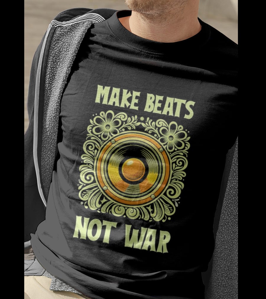 Make Beats Not War Boho Hippy Music Speaker T-Shirt