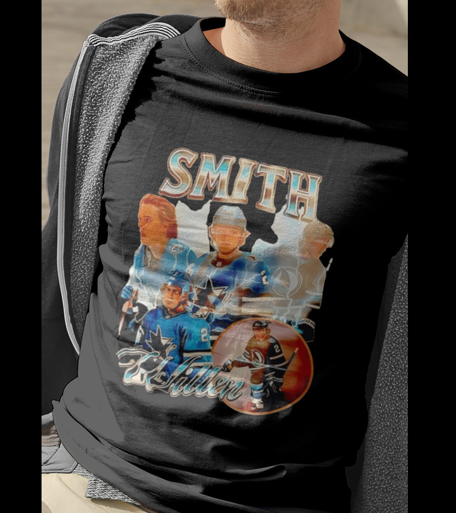 San Jose Sharks Smith McIllen Hockey Players Collage T-Shirt