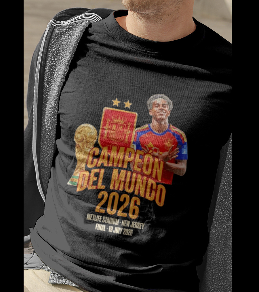 Spain Campeon Del Mundo 2026 Metlife Stadium New Jersey Final 19 Jul 2026 T-Shirt