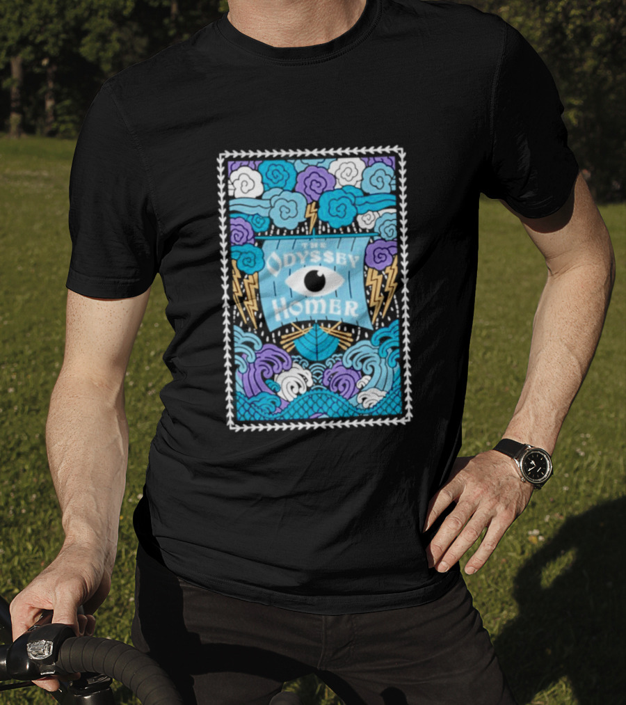 The Odyssey Homer Cyclops Eye Lightning Waves T-Shirt