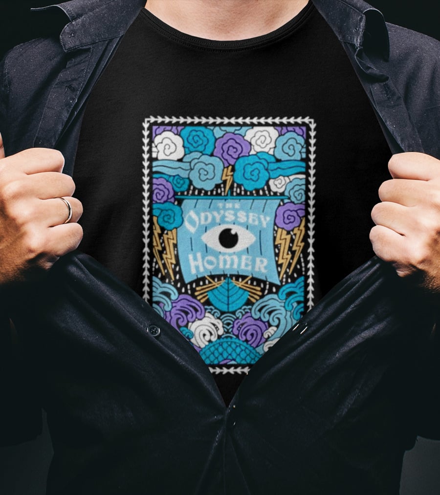 The Odyssey Homer Cyclops Eye Lightning Waves T-Shirt
