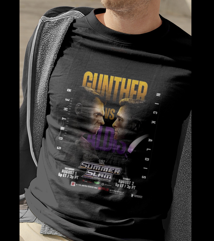 WWE SummerSlam Minnesota 2026 Gunther Vs Nick Aldis August 1 2 Match T-Shirt