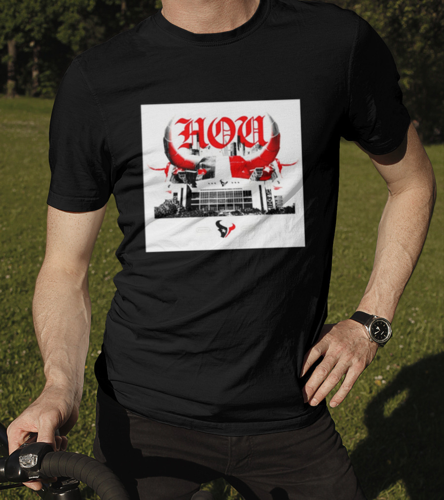 Houston Texans HOU H Town Red Bull Horns T-Shirt