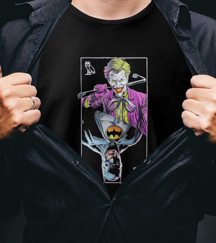 OVO Joker And Batman Playing Card Owl T-Shirt