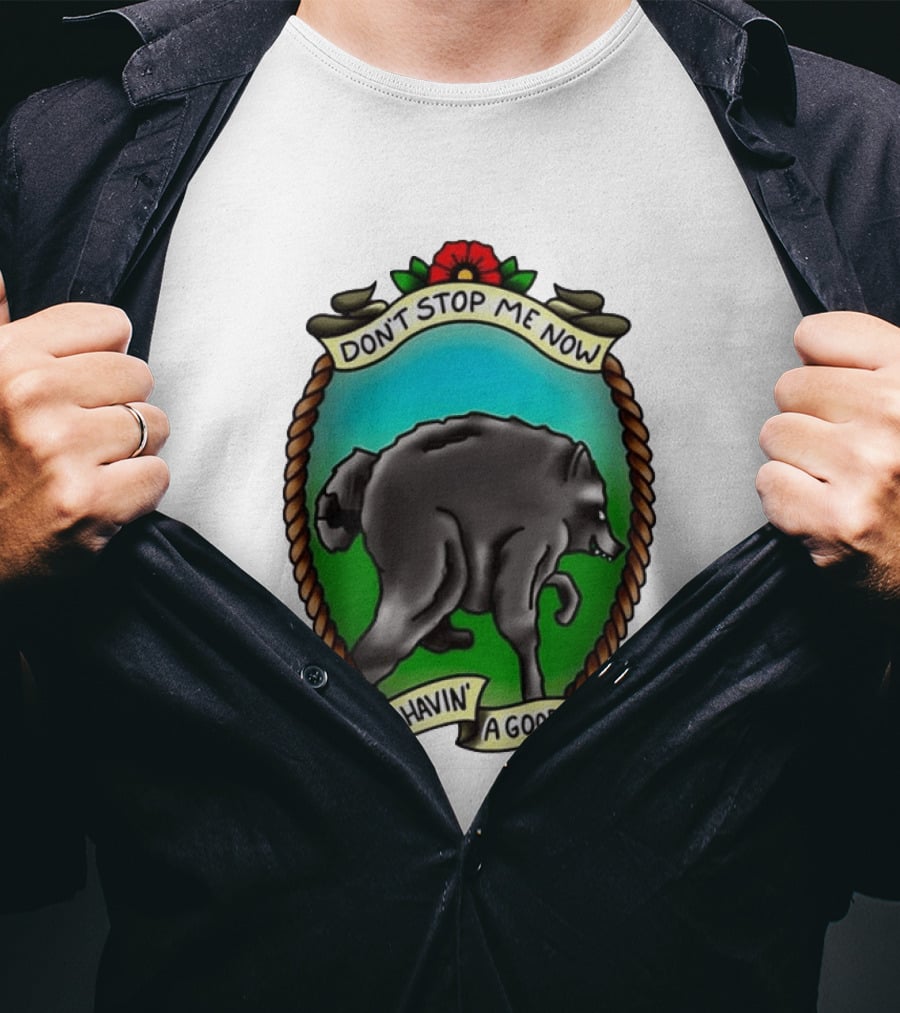 Dancing Wolf Don't Stop Me Now I'm Havin' A Good Time T-Shirt