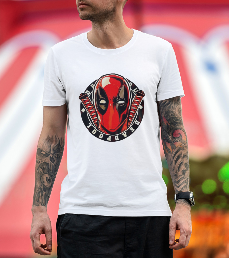 Deadpool Marvel Comics Mask Katana Swords T-Shirt