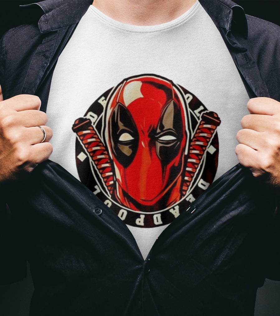 Deadpool Marvel Comics Mask Katana Swords T-Shirt