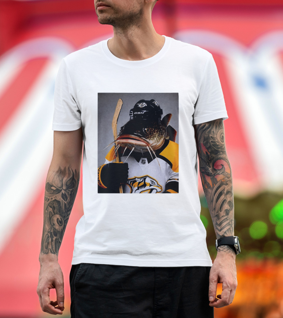 Nashville Predators Catfish Hockey Mascot Community Spirit T-Shirt