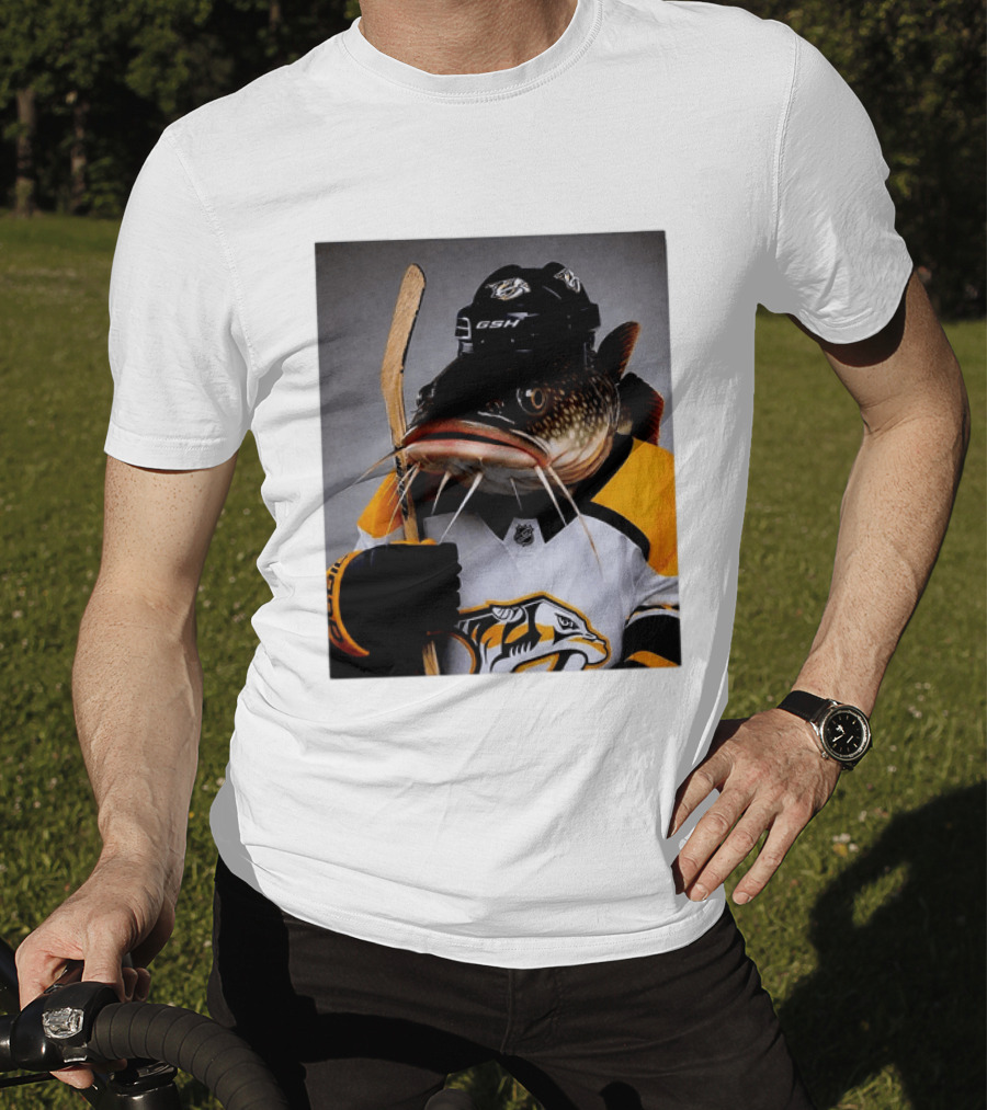 Nashville Predators Catfish Hockey Mascot Community Spirit T-Shirt
