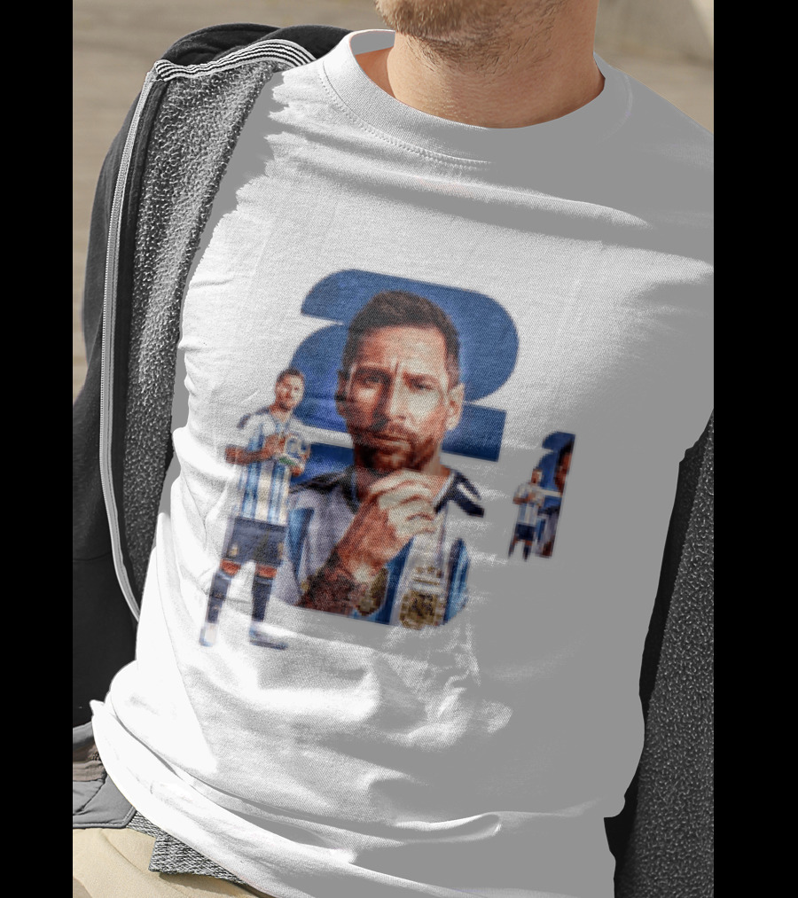 Lionel Messi Argentina Jersey 2023 FIFA World Cup Champion Collage T-Shirt