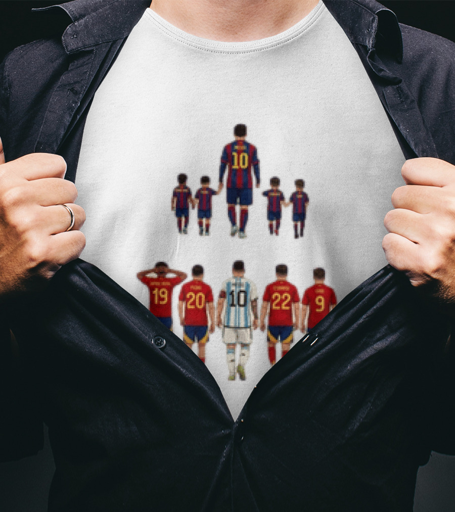 Lionel Messi With Lamine Yamal Pedri Gavi Football Legends T-Shirt