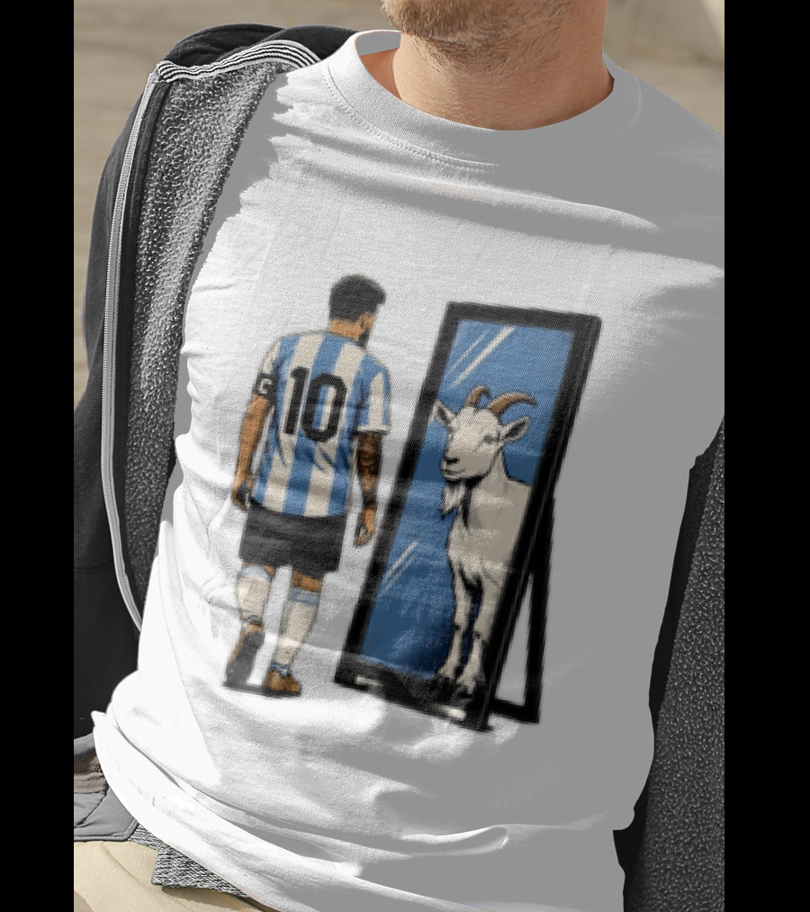 Messi Argentina 10 Reflecting GOAT Mirror Soccer T-Shirt
