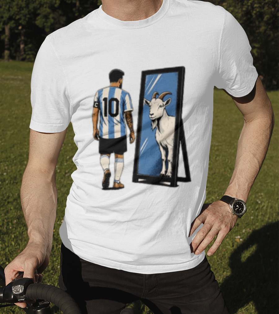 Messi Argentina 10 Reflecting GOAT Mirror Soccer T-Shirt