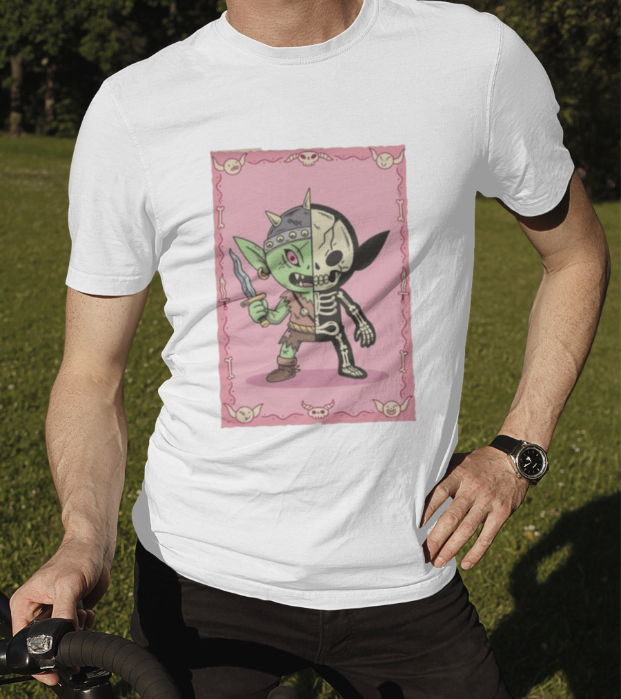 X Ray Goblin Skeleton Fantasy Creature With Dagger T-Shirt
