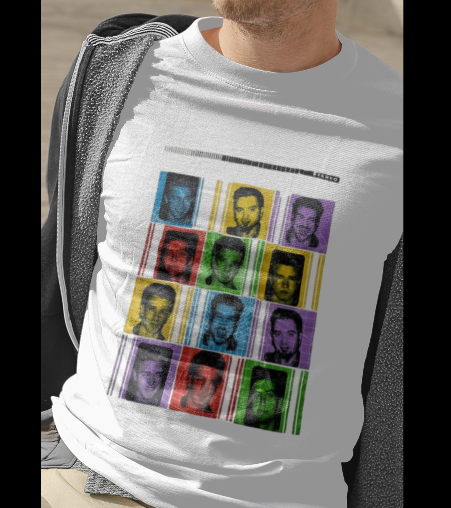NSYNC Justin Timberlake JC Chasez Joey Fatone Lance Bass Chris Kirkpatrick Vibrant Portrait Grid Stereo Bars T-Shirt