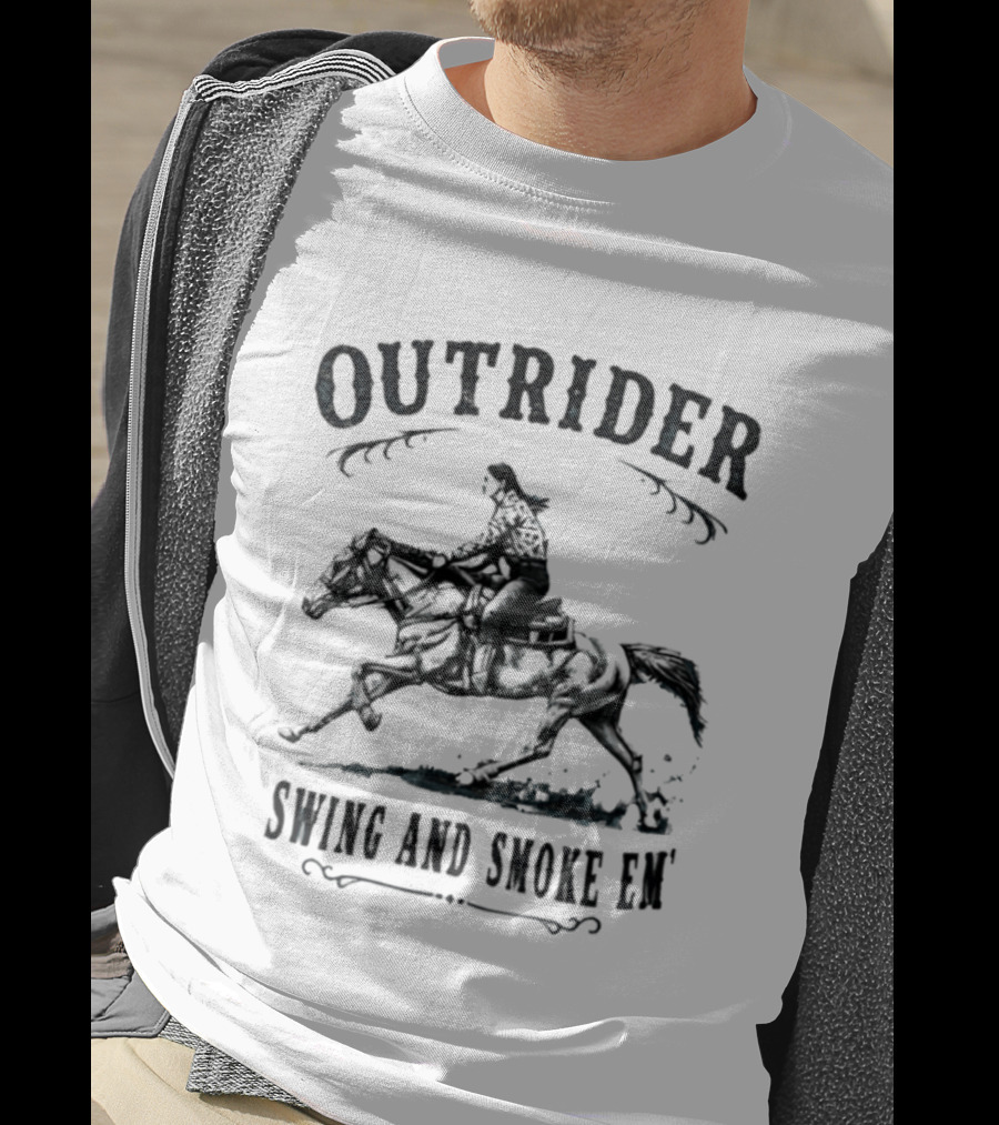 Outrider Swing And Smoke Em Cowgirl Horseback Riding Adventure T-Shirt