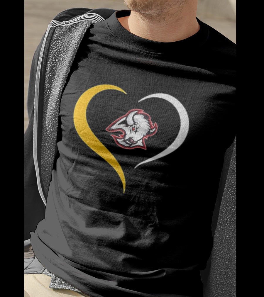 Buffalo Heart With Buffalo Head And Dual Heart T-Shirt