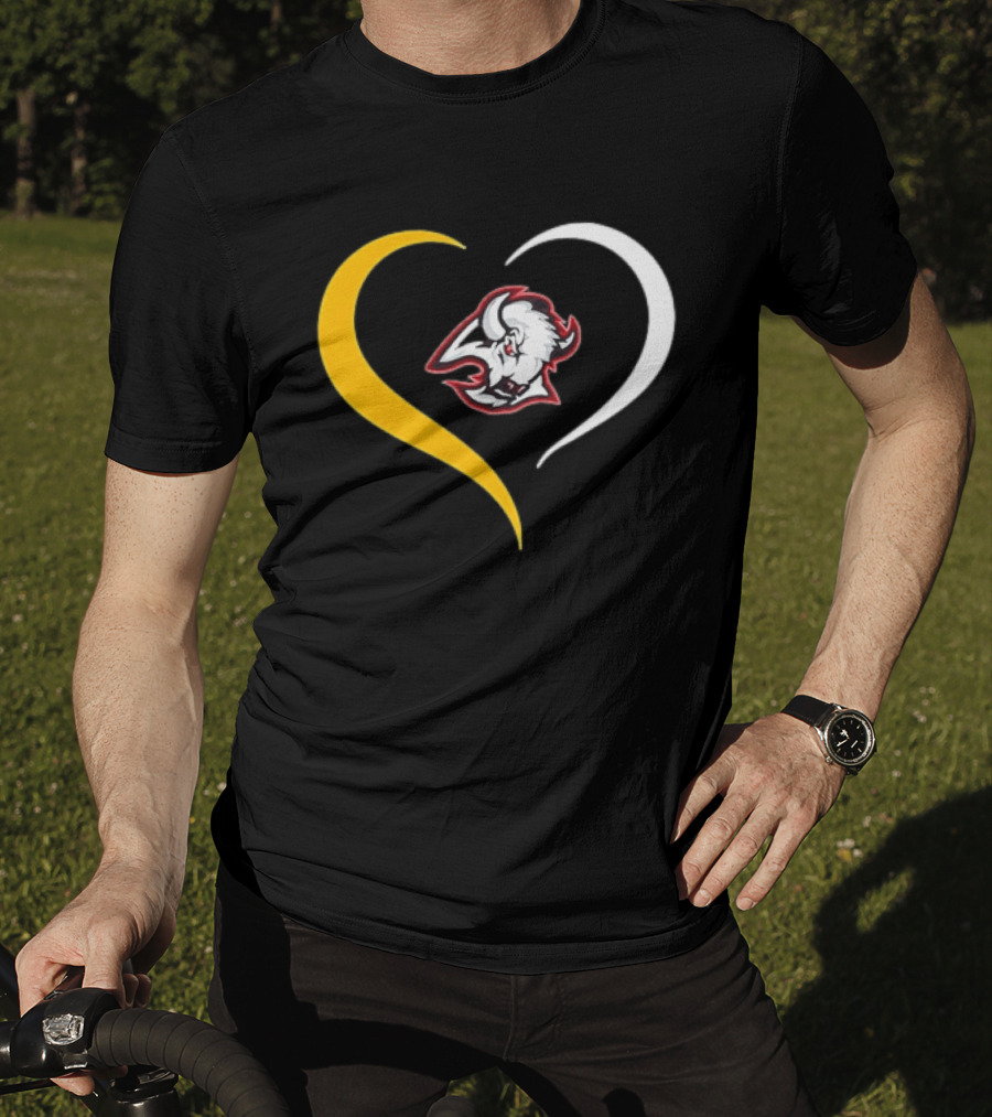 Buffalo Heart With Buffalo Head And Dual Heart T-Shirt