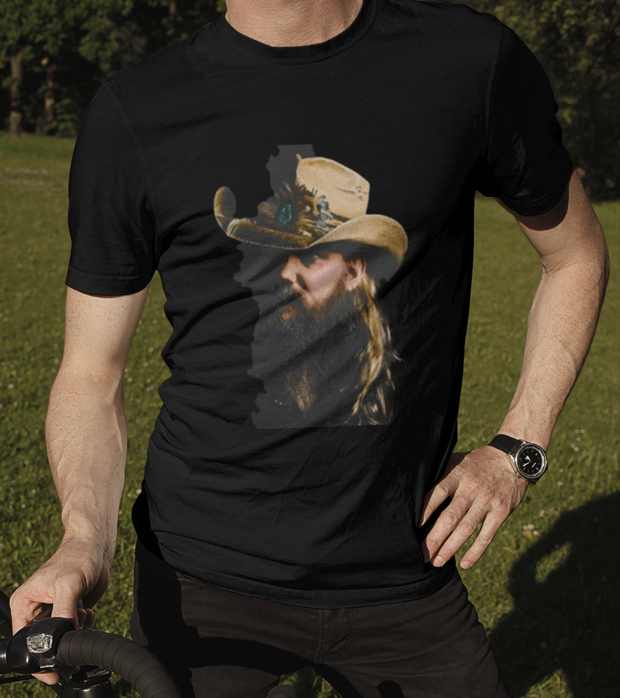 Chris Stapleton Cowboy Hat Portrait Country Music T-Shirt