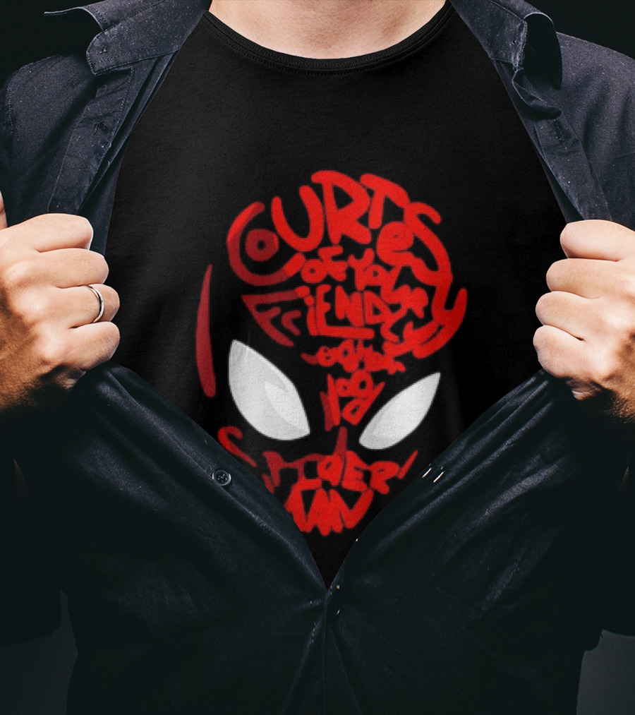 Courtesy Of Your Friendly Neighborhood Spider Man Face T-Shirt