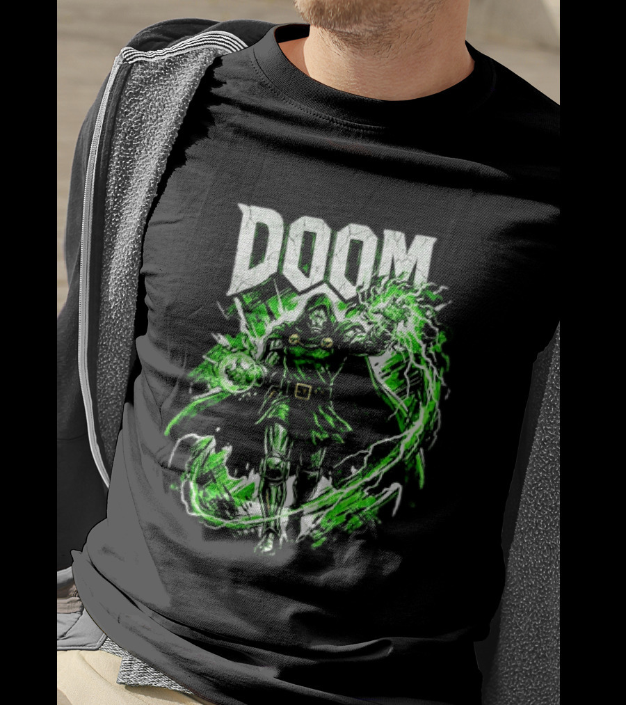 Doctor Doom Lightning Villain Power Display T-Shirt