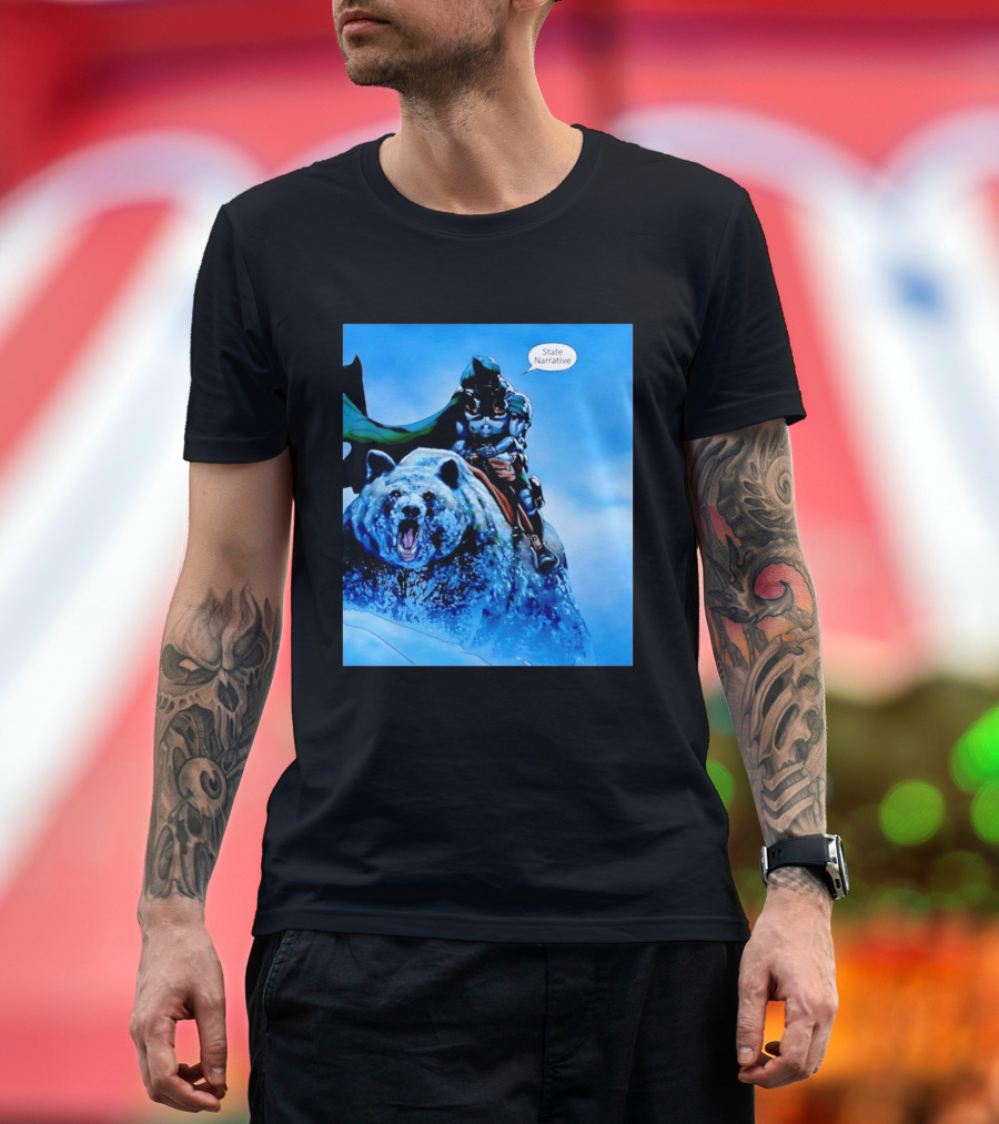 Doctor Doom State Narrative Riding Bear T-Shirt