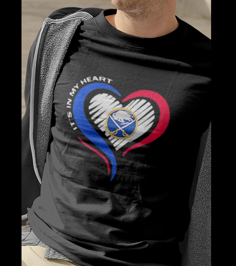 Buffalo Sabres It's In My Heart Blue And Red Heart Shape T-Shirt