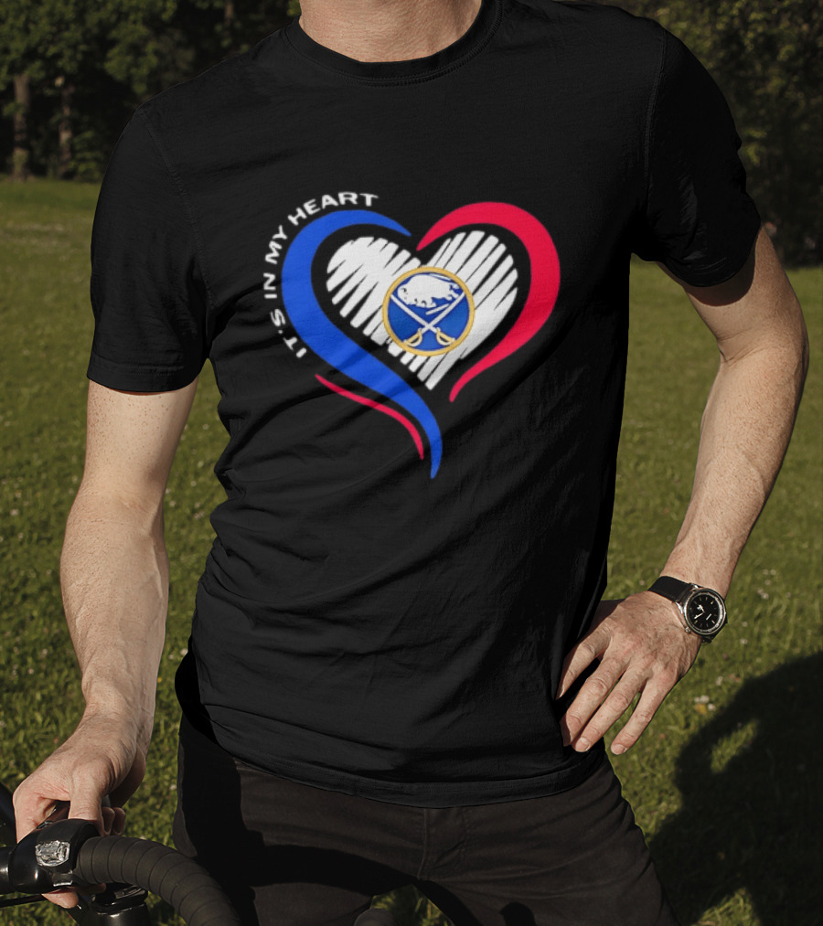 Buffalo Sabres It's In My Heart Blue And Red Heart Shape T-Shirt