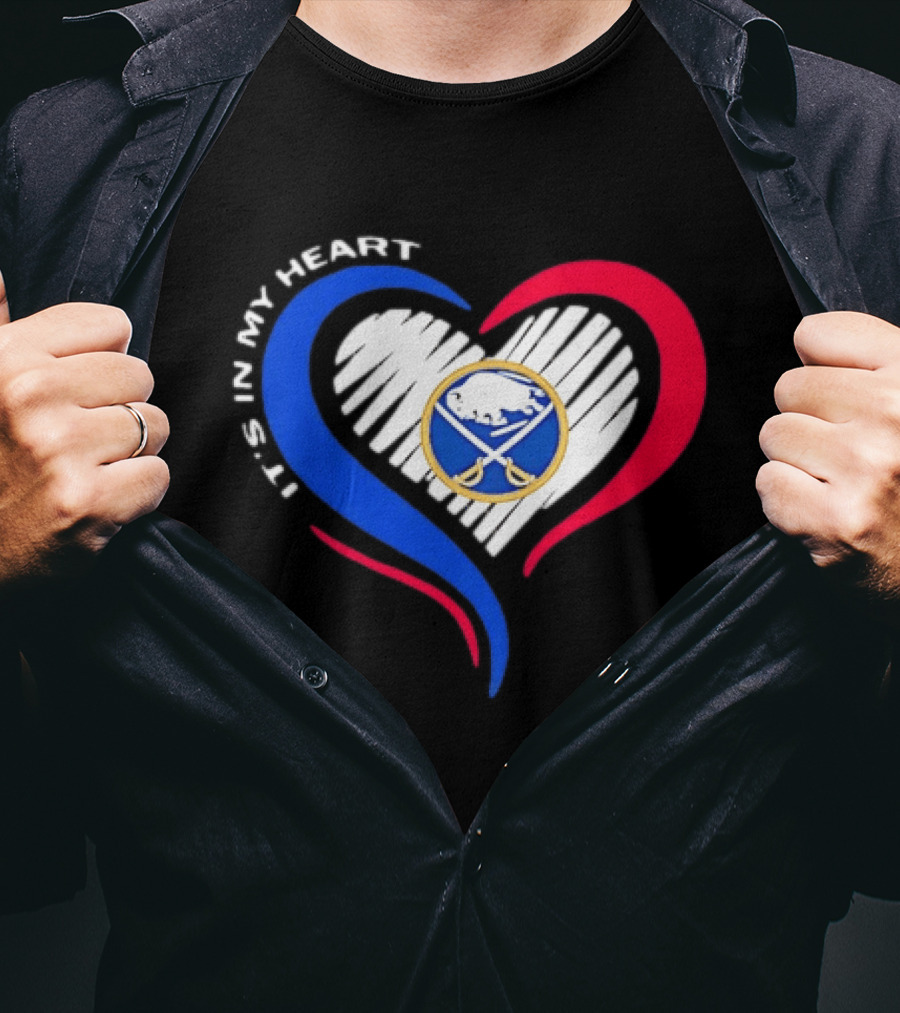 Buffalo Sabres It's In My Heart Blue And Red Heart Shape T-Shirt