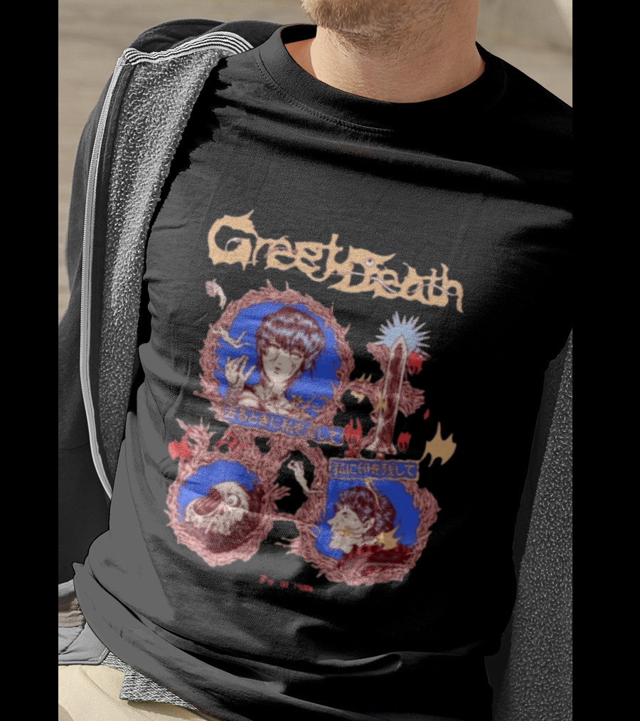 Greet Death Berserk Evil Greed Store Longsleeve Anime Manga Aesthetic T-Shirt
