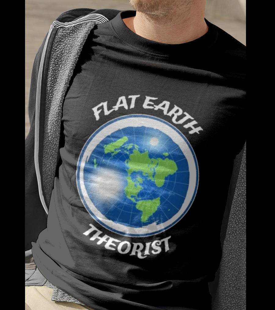 Flat Earth Theorist Ice Wall Map T-Shirt