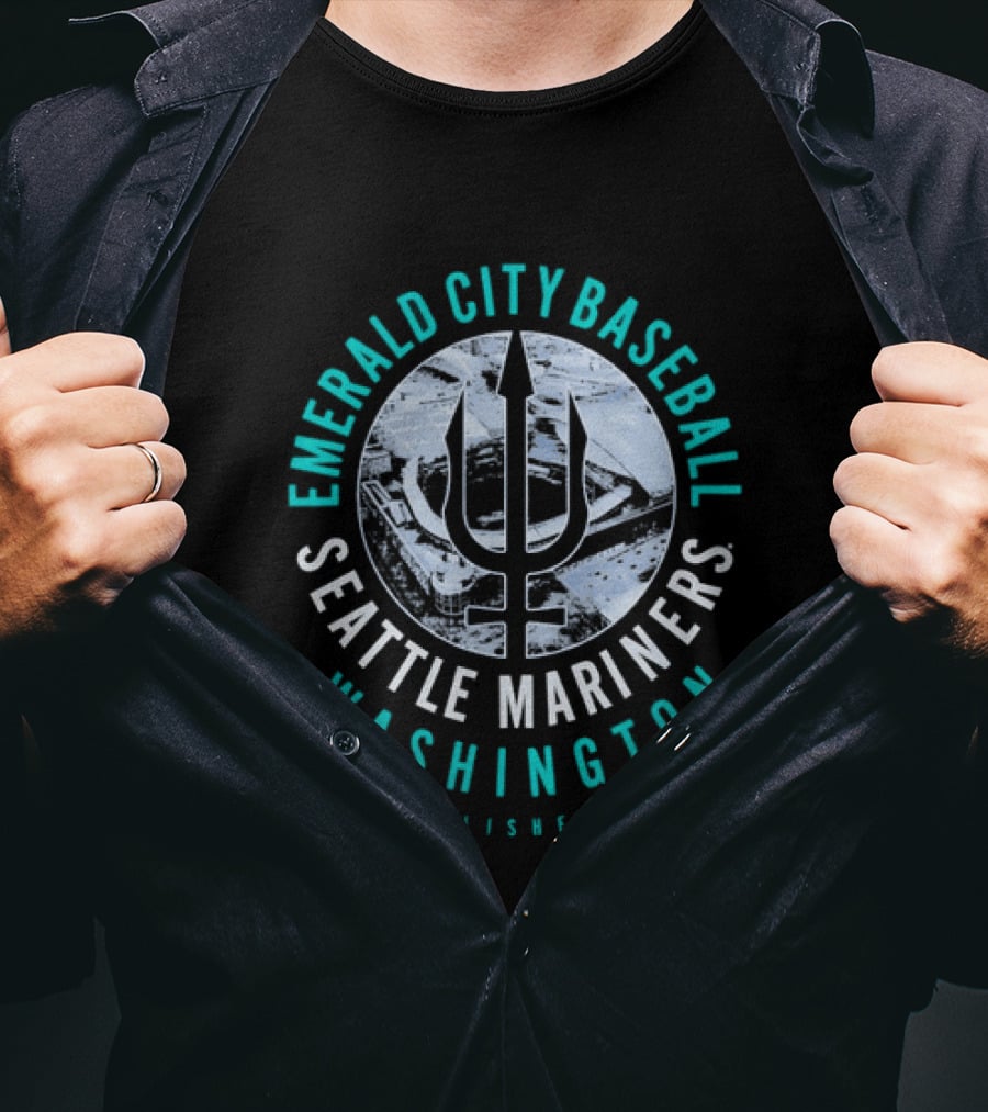 Seattle Mariners Emerald City Baseball Washington Established 1977 T-Shirt