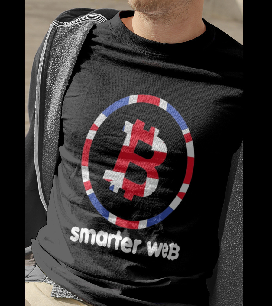 Smarter Web Bitcoin UK Flag Crypto Blockchain T-Shirt