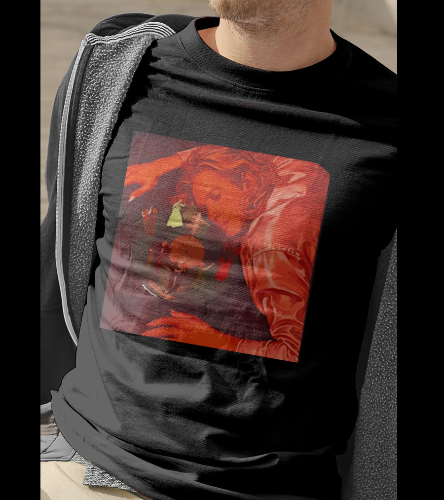 Vinyl Dreams Young Man Resting With Dancing Figures T-Shirt