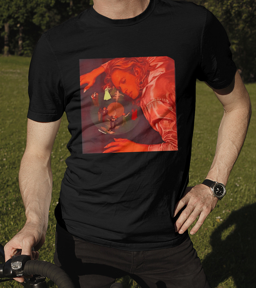 Vinyl Dreams Young Man Resting With Dancing Figures T-Shirt