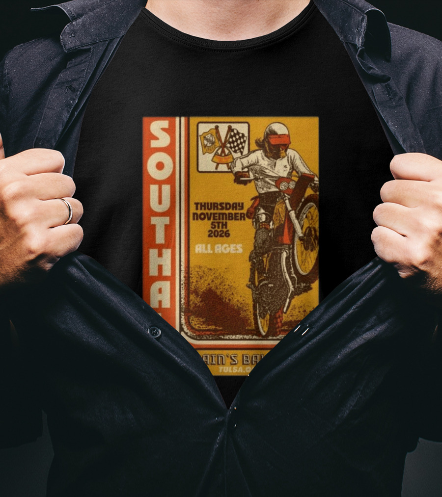 Southall Live At Cain's Ballroom Tulsa OK November 5 2026 Motorcycle Event T-Shirt