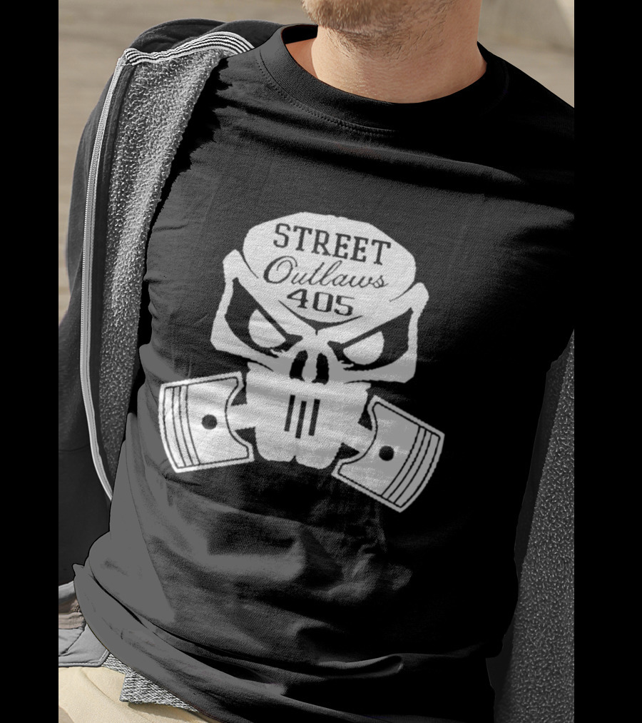 Street Outlaws 405 Skull Piston Racing Motorsports T-Shirt