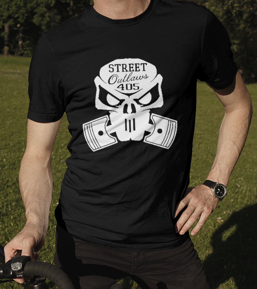 Street Outlaws 405 Skull Piston Racing Motorsports T-Shirt