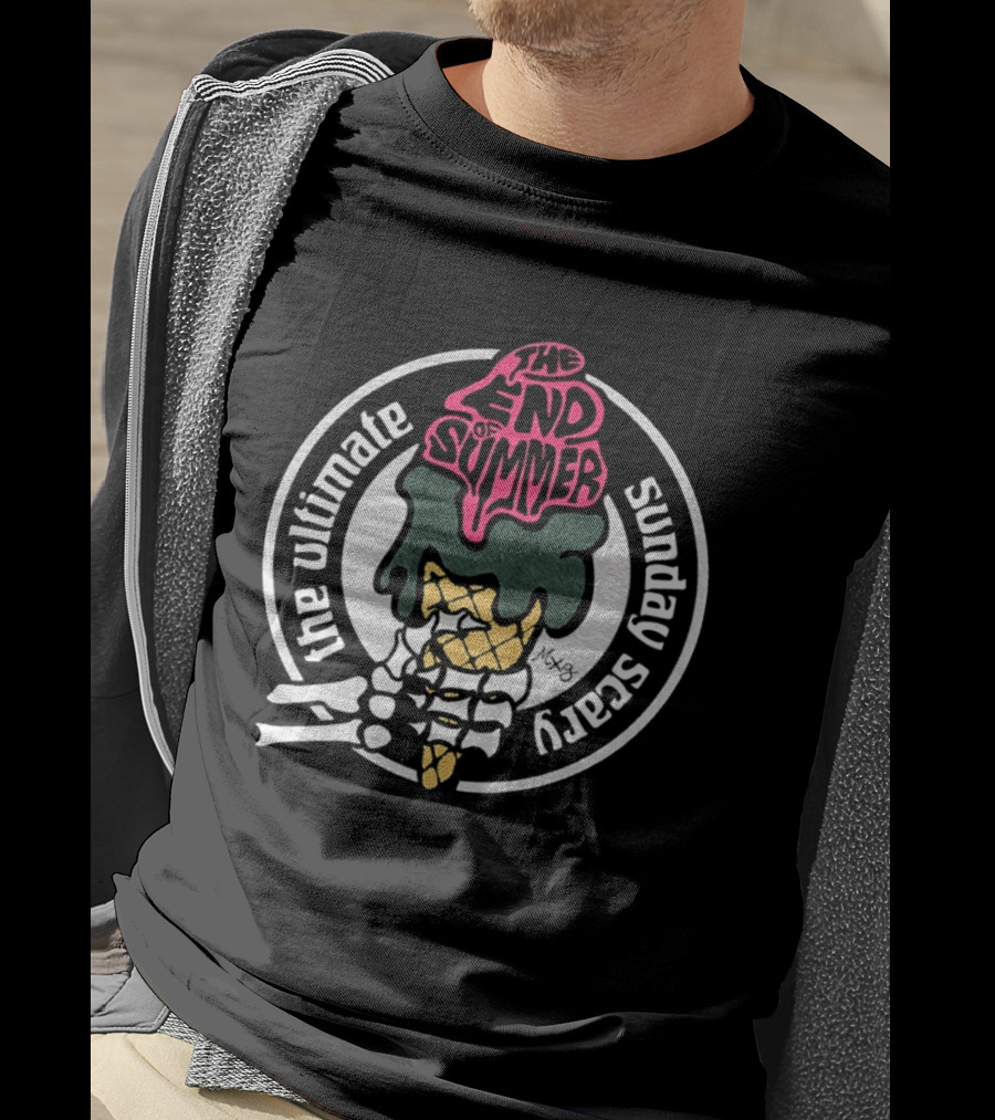 The Ultimate Sunday Scary The End Of Summer Skeleton Ice Cream T-Shirt