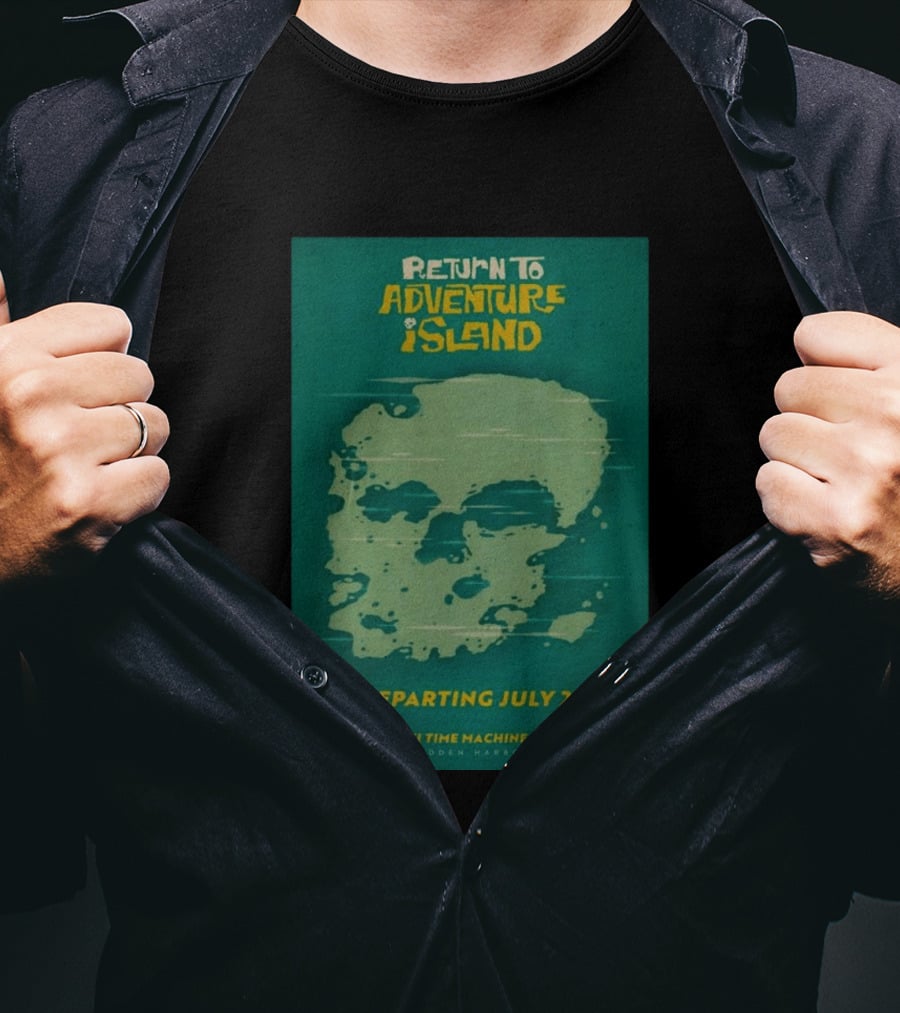 Return To Adventure Island Tiki Time Machine 18 Departing July 21 Hidden Harbor T-Shirt