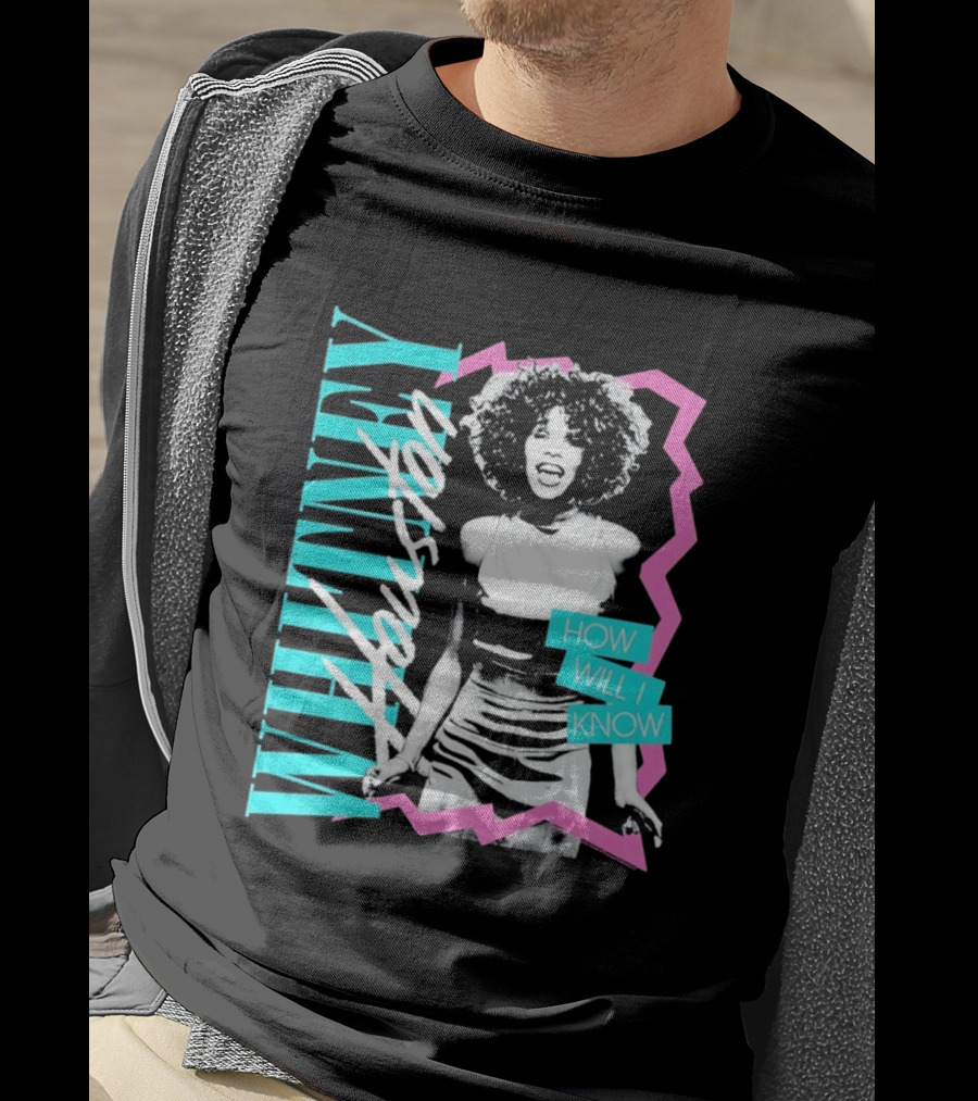Whitney Houston How Will I Know Vintage Style Music Icon Retro 80s Fashion T-Shirt