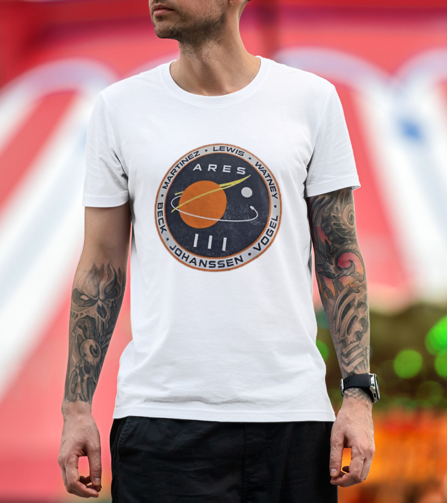 Ares III Mission Crew Patch Martinez Lewis Watney Beck Johanssen Vogel T-Shirt