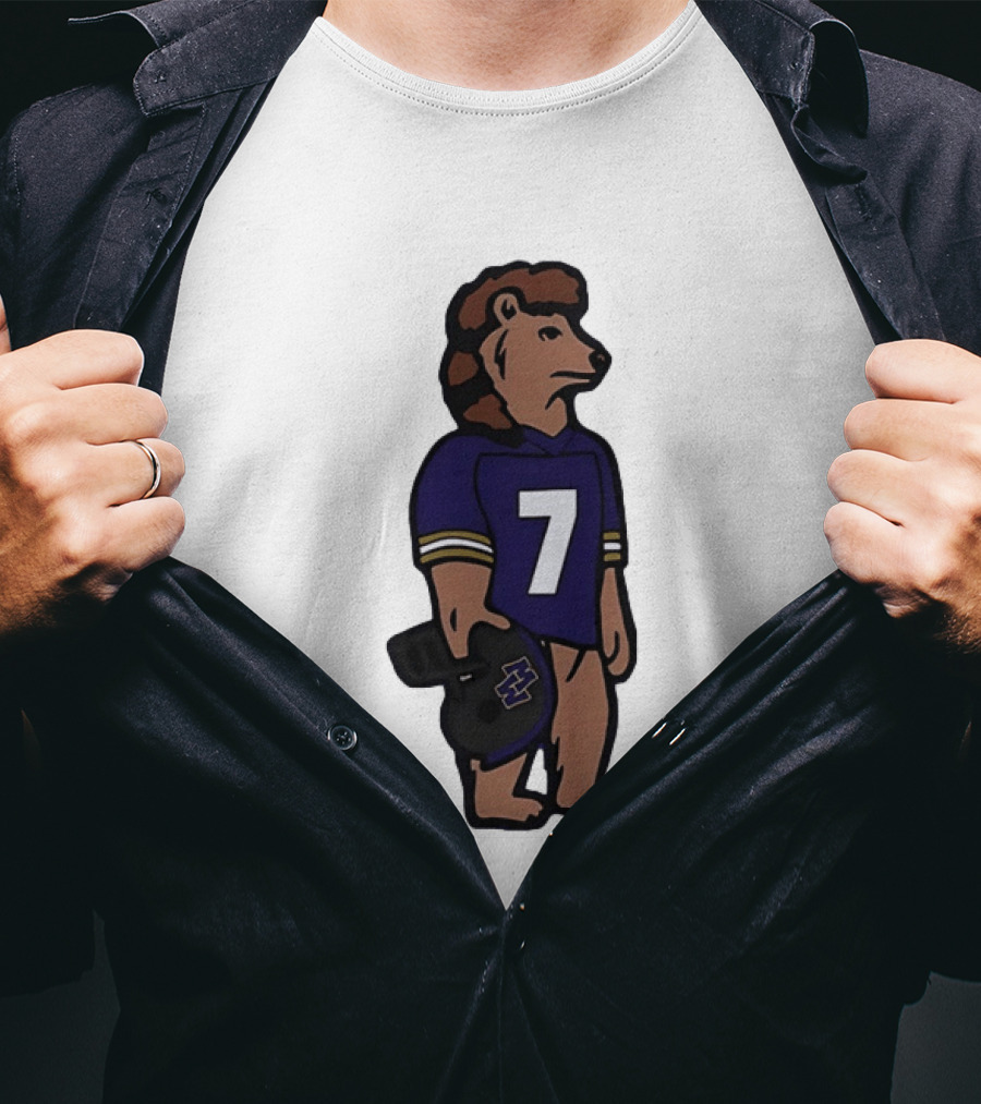 Baltimore Ravens Morgan Wallen Bear Number 7 Football Team Collaboration T-Shirt