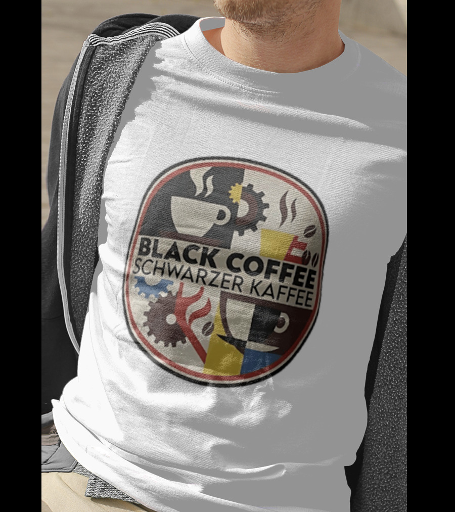 Black Coffee Schwarzer Kaffee Caffeine Cups Gears T-Shirt