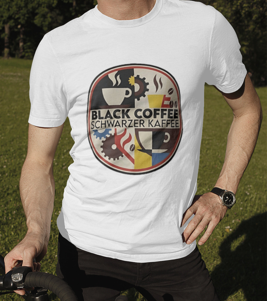 Black Coffee Schwarzer Kaffee Caffeine Cups Gears T-Shirt