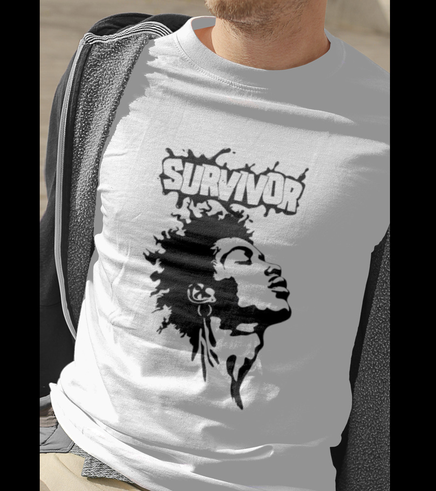 Survivor Black Power Profile Afro T-Shirt