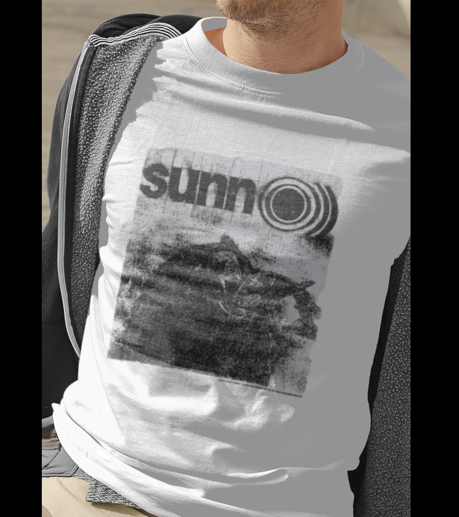 Sunn O))) Brain Dead Collaboration Black And White Distressed T-Shirt