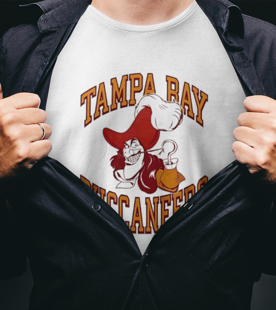 Tampa Bay Buccaneers Captain Hook Pirate NFL Fan Gear T-Shirt