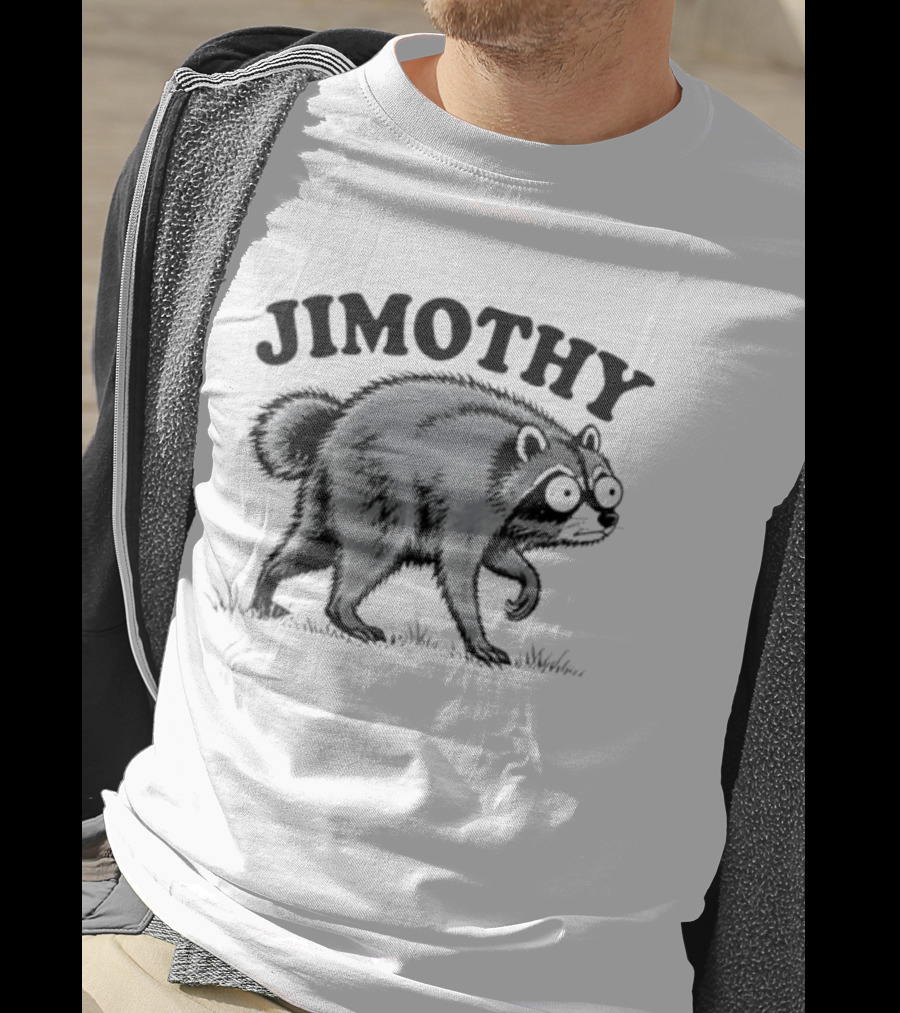 Jimothy Raccoon Animal Drawing Vintage Style Mischievous Cartoon T-Shirt