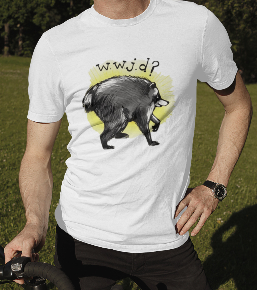 Jimothy Raccoon Seattle 2026 WWJD What Would Jimmy Do Hand Drawn T-Shirt